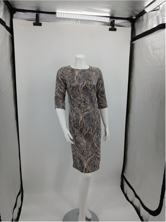 white label Dresses & Skirts - White Label Womens Dress Size 42 Gray Paisley Polyester